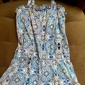 The Children's Place: girls blue/white romper - XL (14)